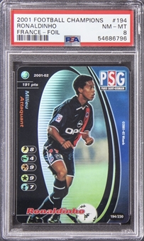 2001 Football Champions France Foil #194 Ronaldinho - PSA NM-MT 8